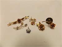 Assortment of Krementz rose gold jewelry