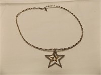 Sterling choker necklace with star pendant