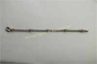 14K YELLOW AND WHITE GOLD LINK CHAIN BRACELET