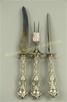 STERLING HANDLED THREE PIECE CARVING SET