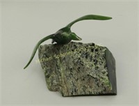 LYLE SOPEL - GREEN JADE GOOSE CARVING