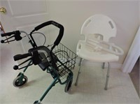 Mobility aids, co lapsable walker with brakes