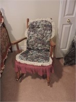 Solid wood rocker with cushions