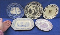 4 antique plates & 1 platter