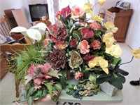 Selection of faux flowers & containers