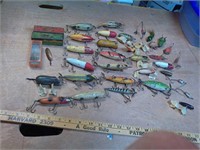 20+ vintage wooden fishing lures