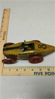 Vintage Bear Cat Racer #8 tin wind-up toy race car