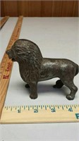 Antique metal lion bank (cast iron???)
