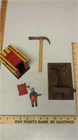 Vintage blacksmith shop toy and accessories