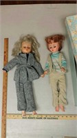 (2) 20" vintage dolls & an EFFANBEE doll box