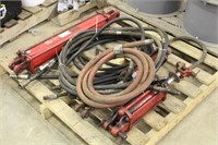 ASSORTED HYDRAULIC RAMS WITH HOSES, ALL WORK PER