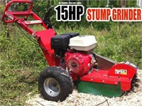 NEW 15HP STUMP GRINDER WITH SPARE BLADE
