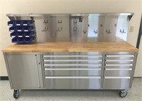 NEW STAINLESS STEEL 84" TOOL BENCH