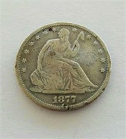 1877-CC Seated Liberty Silver Half Dollar