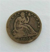 1854 Seated Liberty Silver Half Dollar