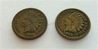 1862 and 1863 Indian Head One Cent Coins