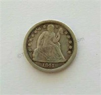 1841 Liberty Seated Silver Dime