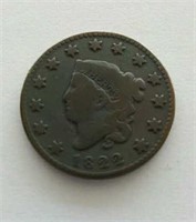 1822 Coronet head Large Cent