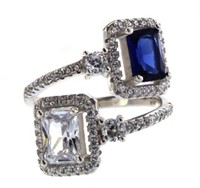 Radiant Cut 4.50 ct DBL Blue-White Sapphire Ring