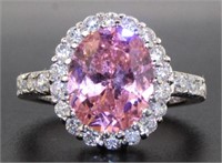 Oval Brillaint 4.33 ct Pink Sapphire Dinner Ring