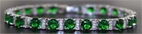 Brilliant 21.00 ct Round Emerald Tennis Bracelet