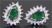 Pear Cut Emerald Designer Earrings