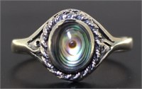 Vintage Style Oval Abalone Designer Ring