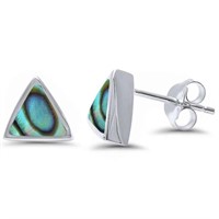 Trillion Shape Abalone Earrings