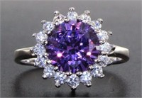 Round 2.95 ct Amethyst Solitaire Ring