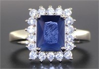 Emerald Cut 3.88 ct Sapphire Dinner Ring