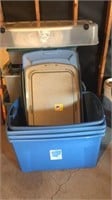 Large Lot of miscellaneous sizes of plastic totes