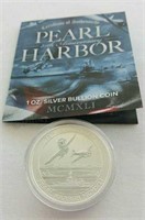 Pearl Harbor 2016 Tuvalu Silver 1oz. Bullion Coin