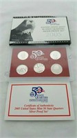 2005 U S Mint 50 State Quarters Silver Proof Set