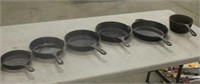 10" GRISWOLD CAST IRON FRY PAN, 2QT CAST SAUCE PAN
