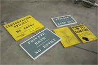 (5) VINTAGE WOODEN SIGNS, APPROX (1)24"x15",
