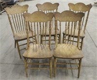(5) VINTAGE PRESS BACK CHAIRS