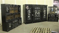 ORIENTAL LACQUER AND MOTHER OF PEARL WARDROBE,