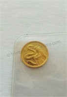 1989 Gold Singapore 1/20 Ounce Gold Snake Coin
