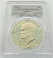 1976-S Eisenhower PR 69 Deep Cameo Silver Dollar