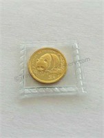 1987 Gold Panda 1/20 Ounce Gold Coin