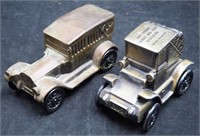 Two Cast Metal 1900 & 1917 Antique Car Adv Banks