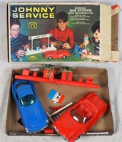 Vintage Johnny Service Working Toy Gas Station