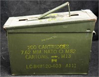Vintage Army Green M60 Machine Gun Ammo Box