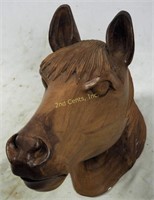 Genuine Wood 20" Hand Carved Horse Head Statue
