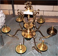 Vintage Brass Decorator Candle Chandelier Light