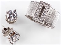Jewelry Sterling Silver Ring & Earrings