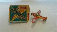 Tin airplane friction toy with box made in