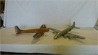 2 vintage model airplanes