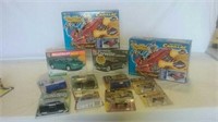 Variety of model cars in packages