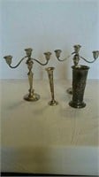 Candlesticks and vases all marked Sterling